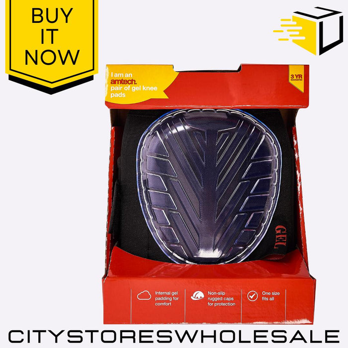 Heavy Duty Gel Knee Amtech Pads Adjustable Straps, Comfortable & Durable Protect