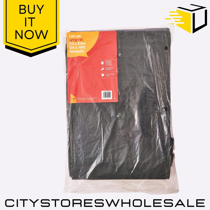 Green Tarpaulin Amtech 730cm x 550cm Heavy Duty Waterproof Ground Sheet Cover