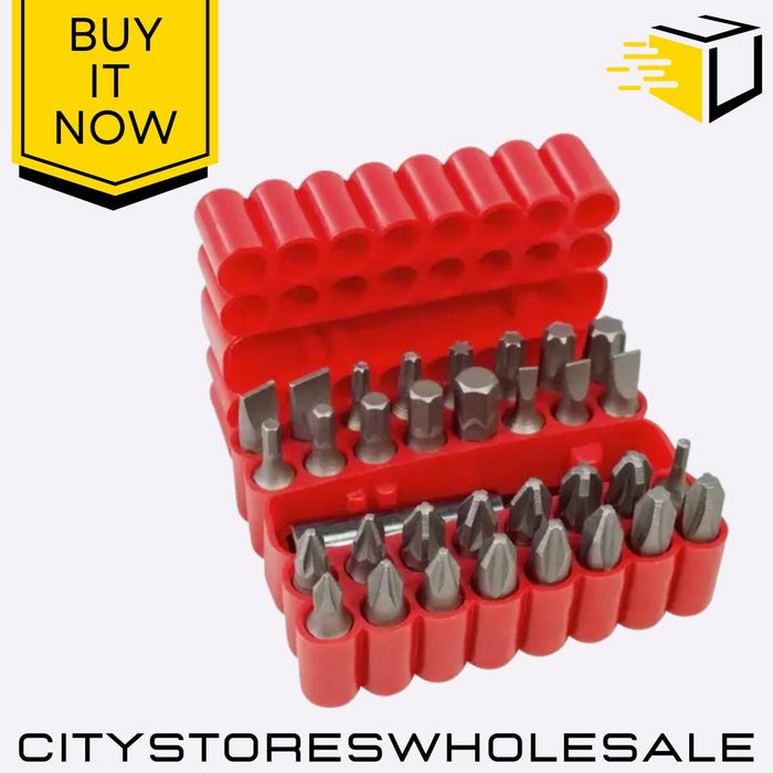 33pc Power Amtech Bit Set Drill, Impact Driver, Screwdriver Bits With Case