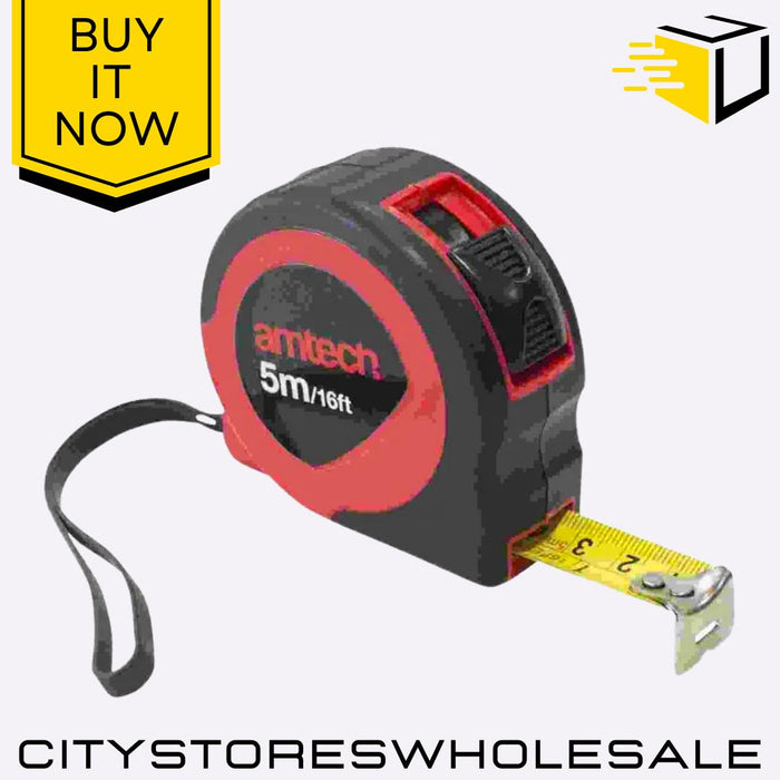 Measuring Tape Amtech 5m Durable Retractable Steel Tape Measure, Metric