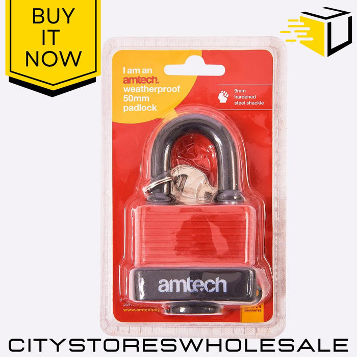 Weatherproof Padlock Amtech 50mm Heavy Duty Outdoor Lock for Gates, Sheds & More