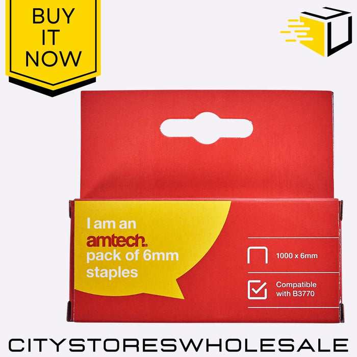 1000pc 6mm Staples Amtech Heavy Duty Galvanised Steel Staple Guns & Upholstery