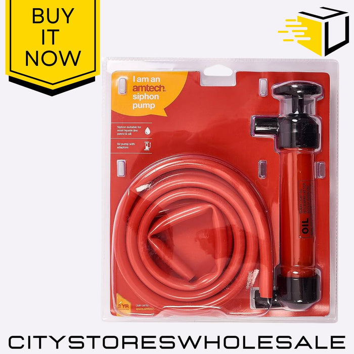 Siphon Pump Amtech For Petrol Water Oil Easy Hand Pump Manual Liquid Transfer