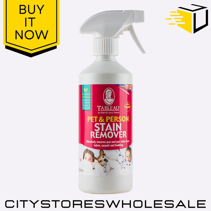 Organic Pet & Person Stain Remover Spray Removes Tough Stains 500ml Tableau