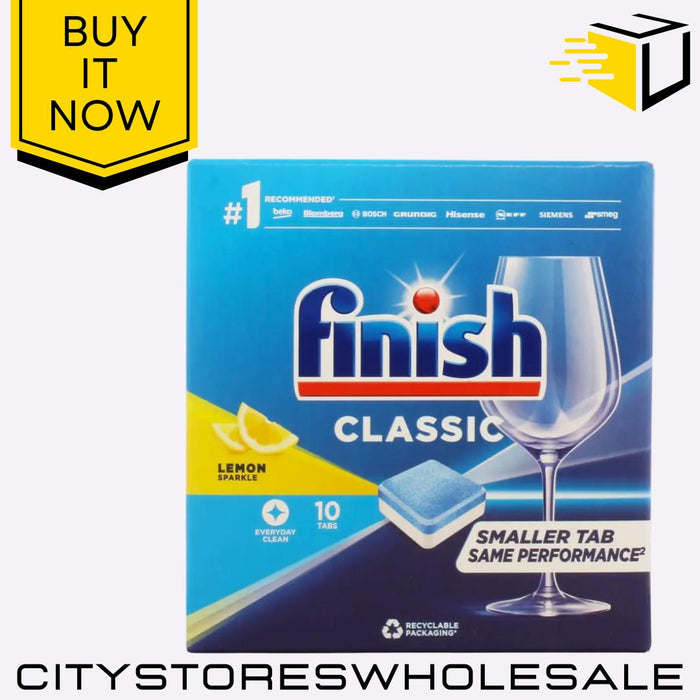 Dishwasher Tablets Classic Lemon Powerful Cleaning Shine Protect 10 Pack Finish