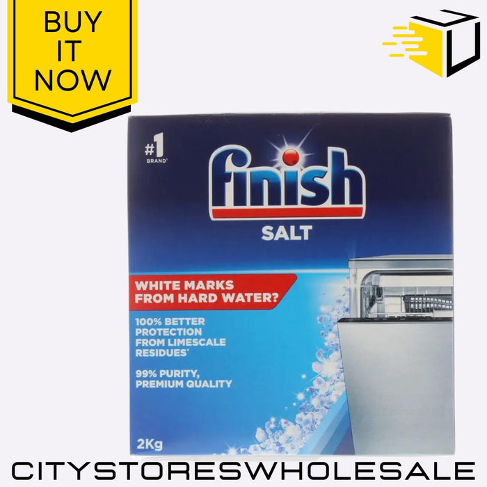 Dishwasher Salt Water Softener For Limescale Prevention & Cleaner 2kg Finish