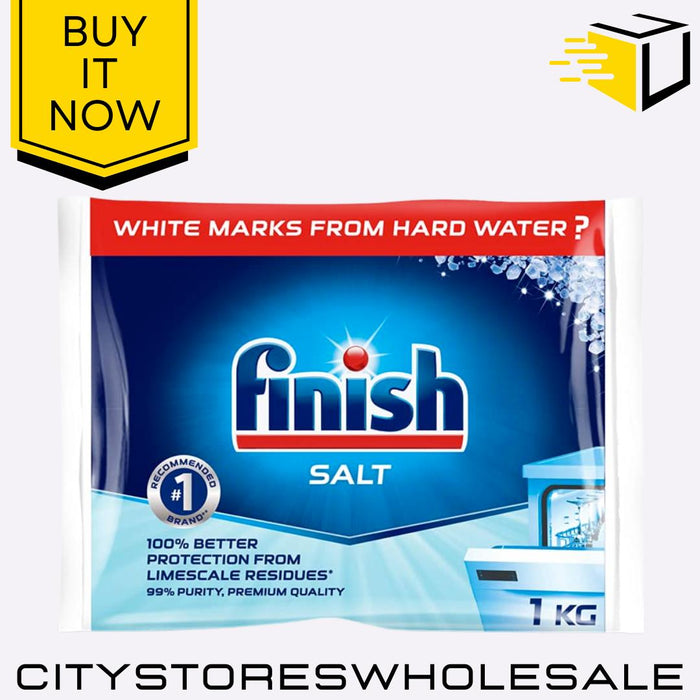 Dishwasher Salt Water Softener for Limescale Prevention & Cleaner 1kg Finish