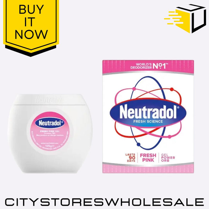 Super Fresh Pink Air Freshener Odour Destroyer Home Office Last 140g Neutradol