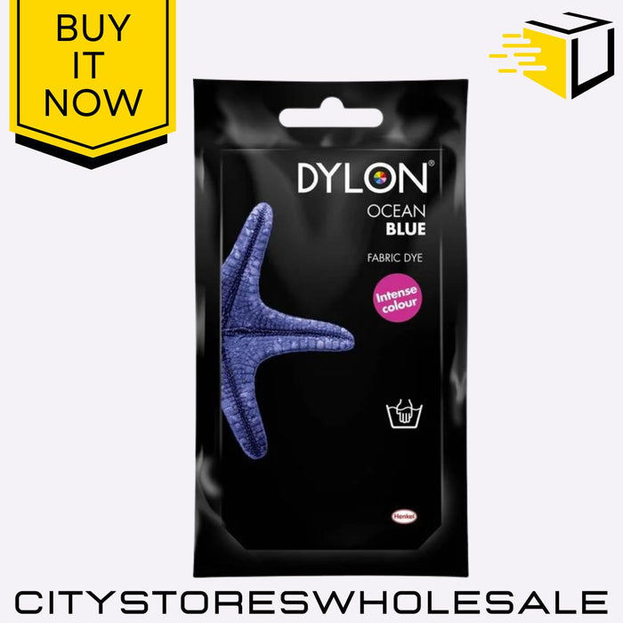 Fabric Hand Dye Dylon Ocean Blue Clothes & Fabric Dye Intense Jeans 50g