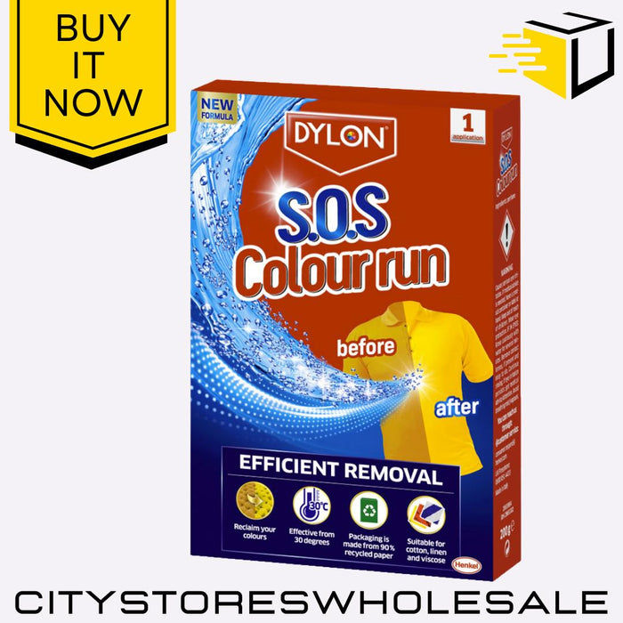 SOS Colour Run Dylon Remover Revives Whites & Colours, Easy Stain Removal 200g