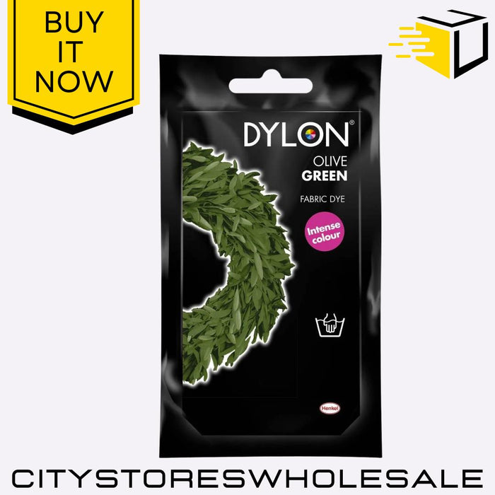 Fabric Hand Dye Dylon Olive Green Clothes & Fabric Dye Intense Jeans 50g