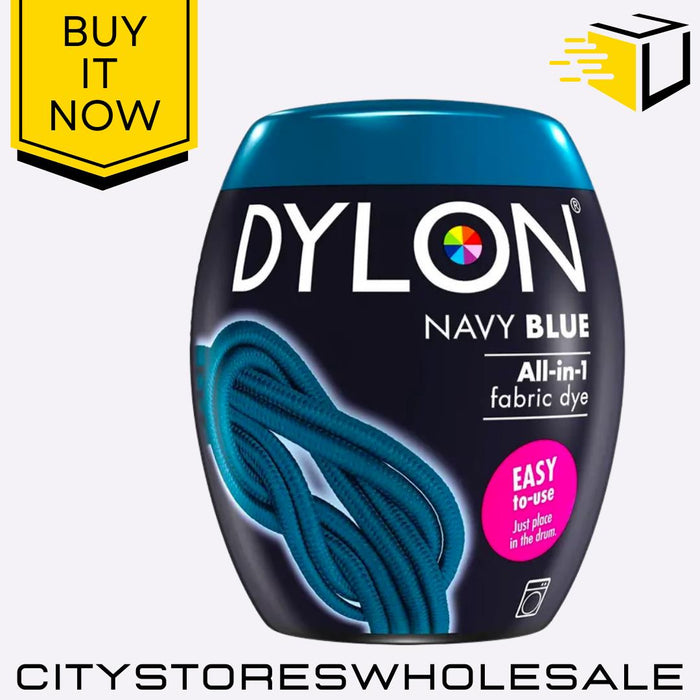 All In One Fabric Dylon Machine Dye Pod Navy Blue Clothes Washing 350g
