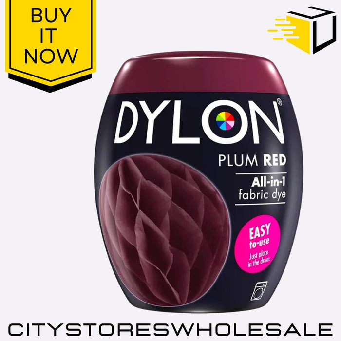 All In One Dylon Fabric Machine Dye Pod Plum Red Clothes Washing 350g