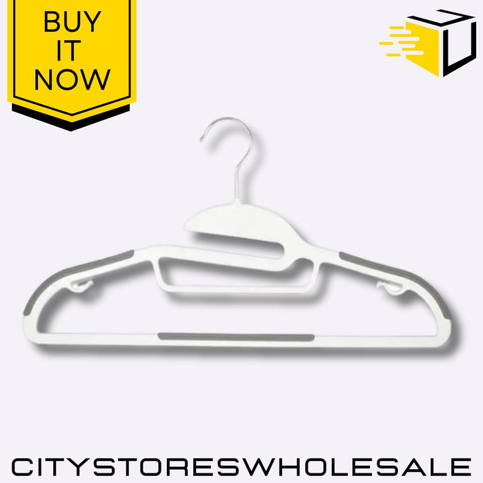 Non-Slip Coat Hangers Strong Plastic Clothes Hangers With Hooks 5 Pack Addis