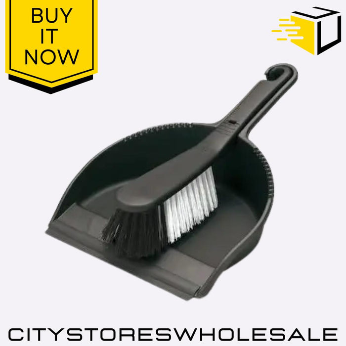 Metallic Soft Dustpan & Brush Set Heavy Duty Cleaning 22.5 x 31.5 x 11cm Addis
