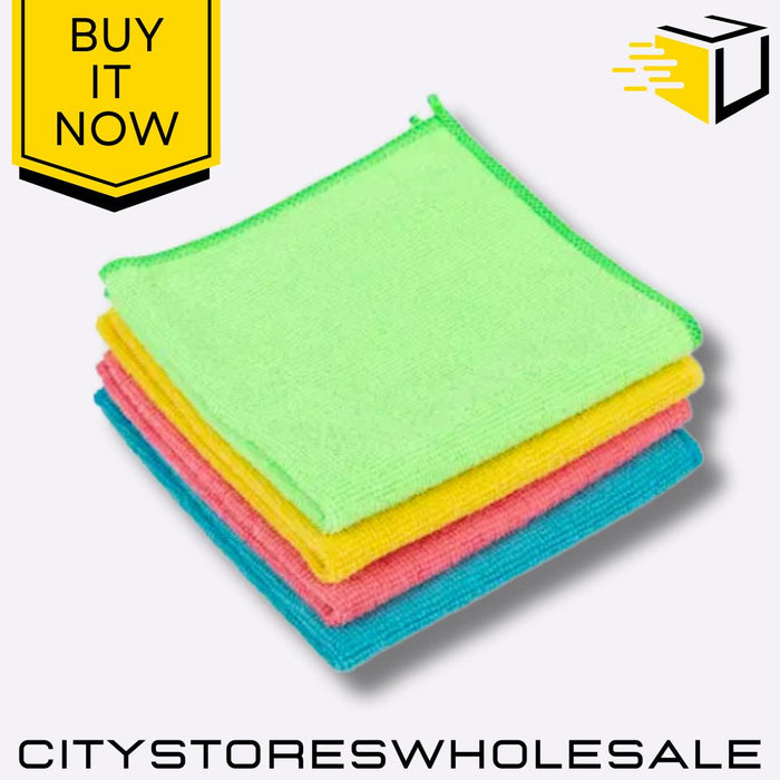 All Purpose Microfibre Cloths Cleaning Wiping Dusting Kitchen Home 4 Pack Addis