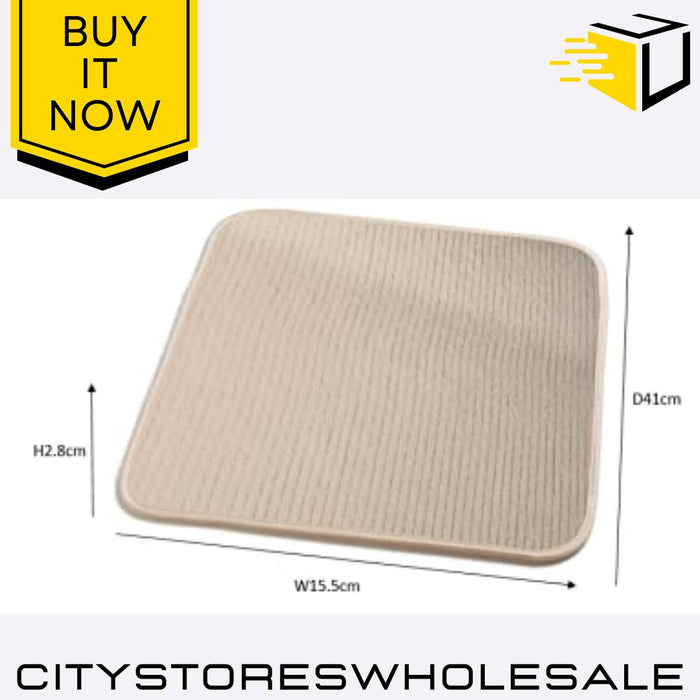 Cream Microfibre Drying Mat 45x40cm Super Absorbent Kitchen Dish Draining Addis