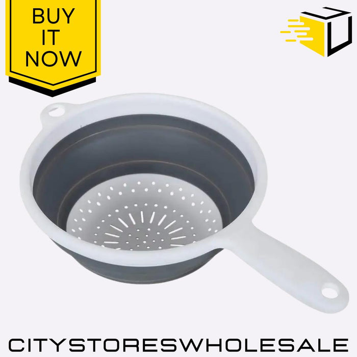 Pop & Store Large Collapsible Colander With Handle Kitchen Strainer 9.5" Addis