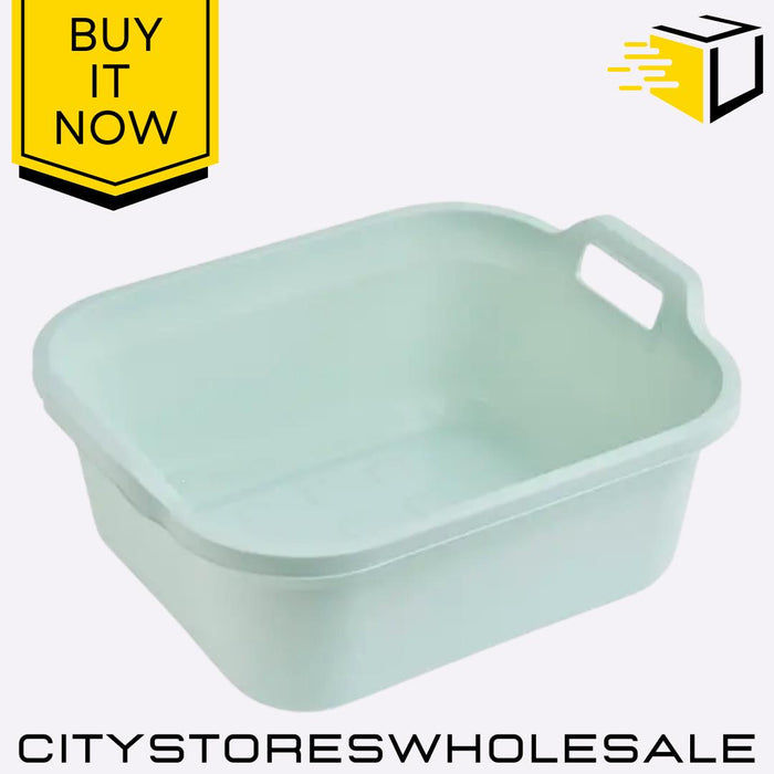 Mist Rectangular 10L Bowl Handle Durable Washing Up 39x32x14cm Addis