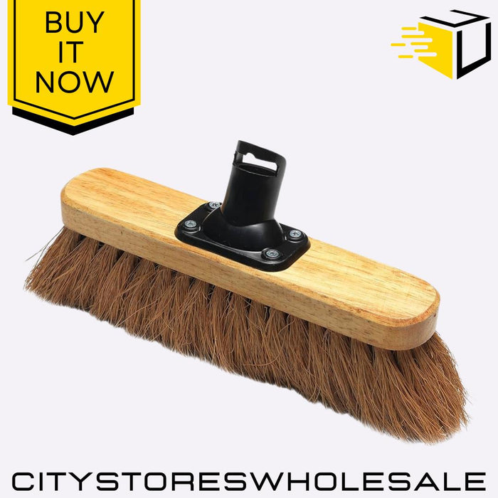275mm Coconut Fill Soft Broom Head Coco Wooden Indoor Outdoor Sweeping Addis