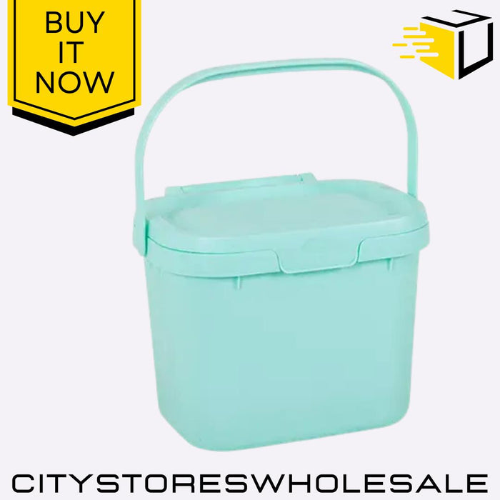 Kitchen Food Waste Compost Caddy Bin 4.5L With Lid Blue Haze Addis
