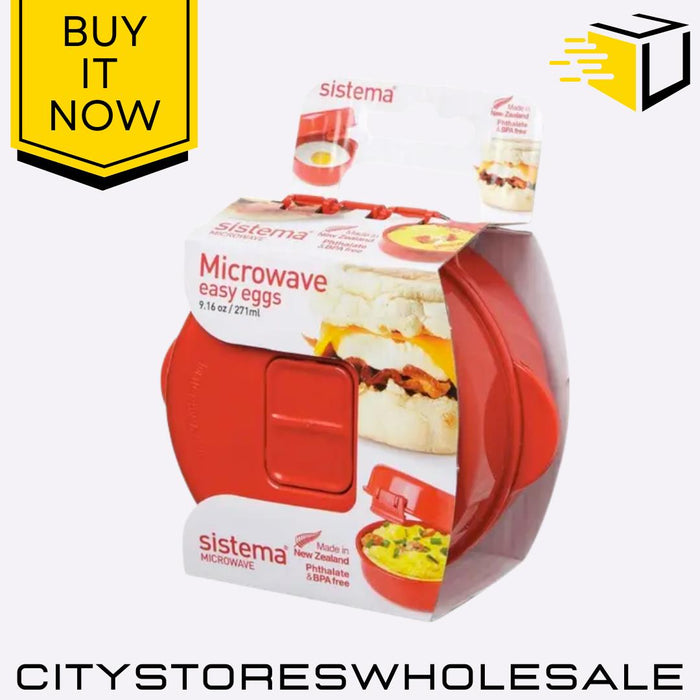 Microwave Egg Cooker 270ml Easy Eggs Kitchen Tool BPA Free Red Fast Sistema