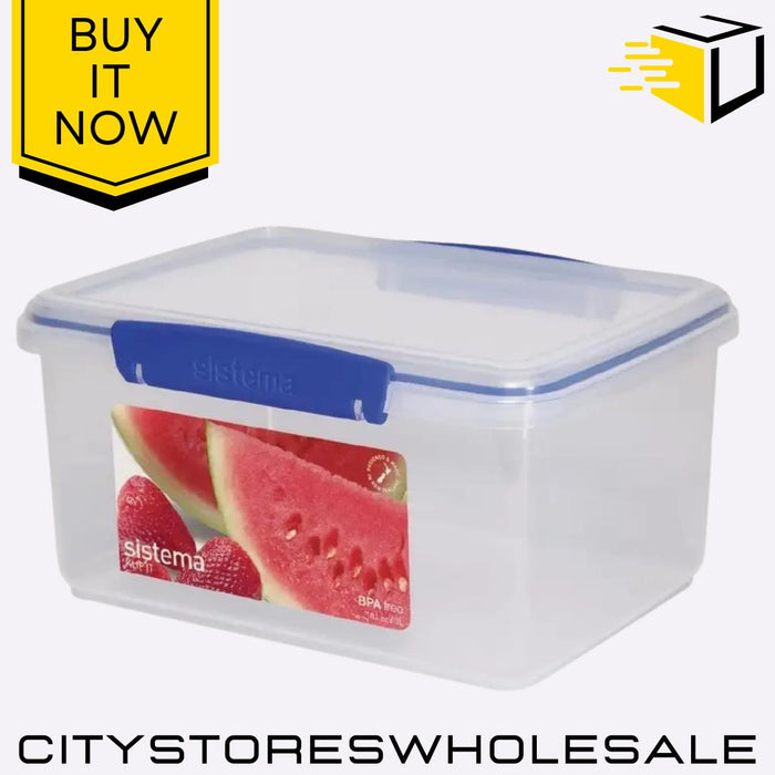 Klip It Food Storage Container 3L BPA Free Plastic Box With Lid Clips Sistema
