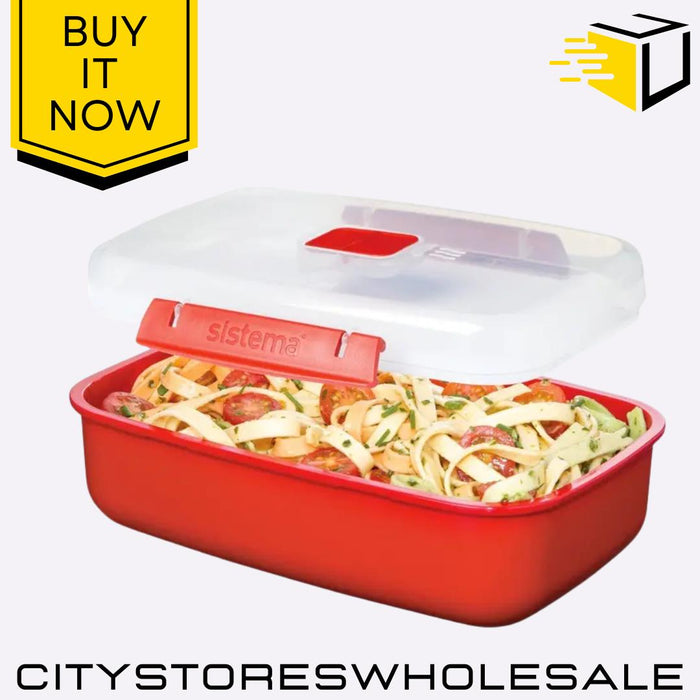 1.25L Microwave Rectangular Container BPA Free Food Storage Box Sistema