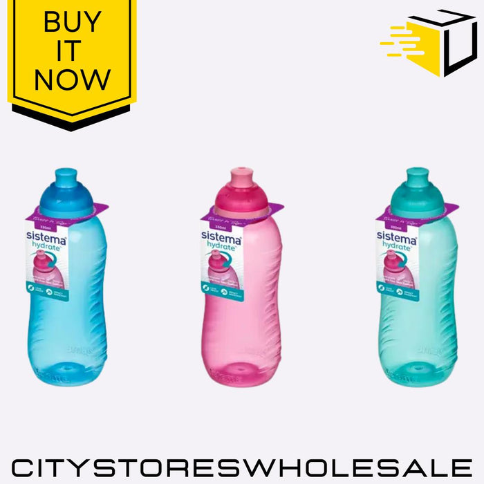 Twist n Sip Water Bottle 330ml BPA Free Leak Proof Kids School Gym Sistema