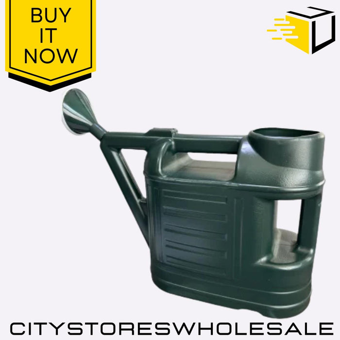 6.5L Budget Watering Can with Rose Green Plastic Garden Indoor Outdoor Use