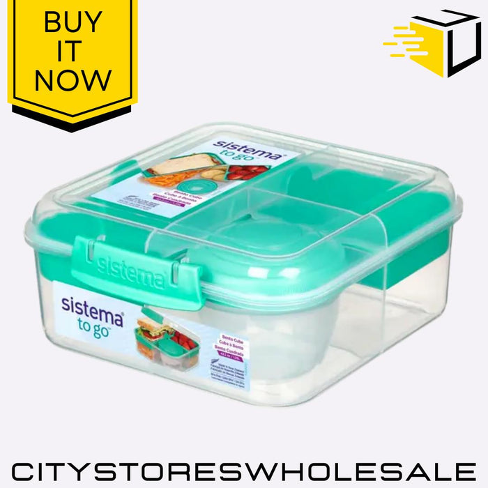 Bento Lunch To Go Assorted Colour Leakproof, BPA Free Food 1.25L Sistema
