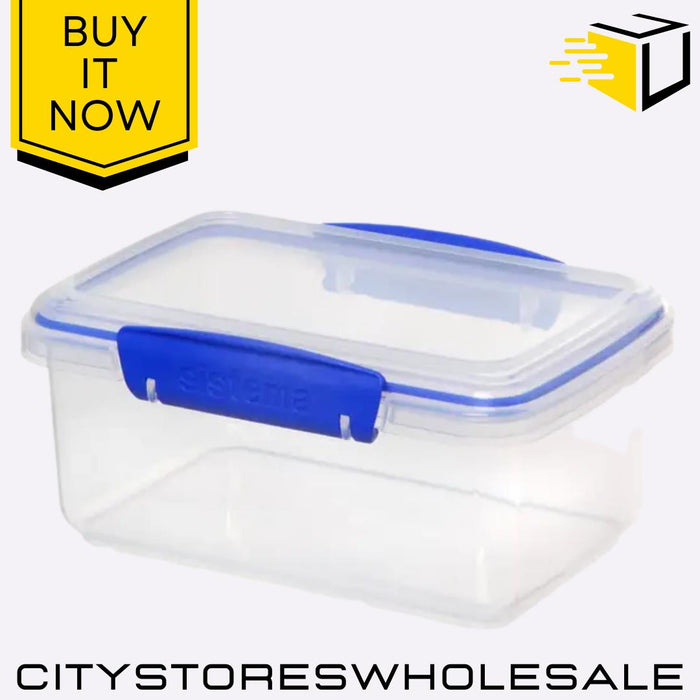 Klip It 1L Food Storage Container With Blue Clips BPA Free Microwave Sistema