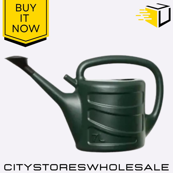Green Whitefurze Watering Can 7L Durable Plastic Garden Water Dispenser