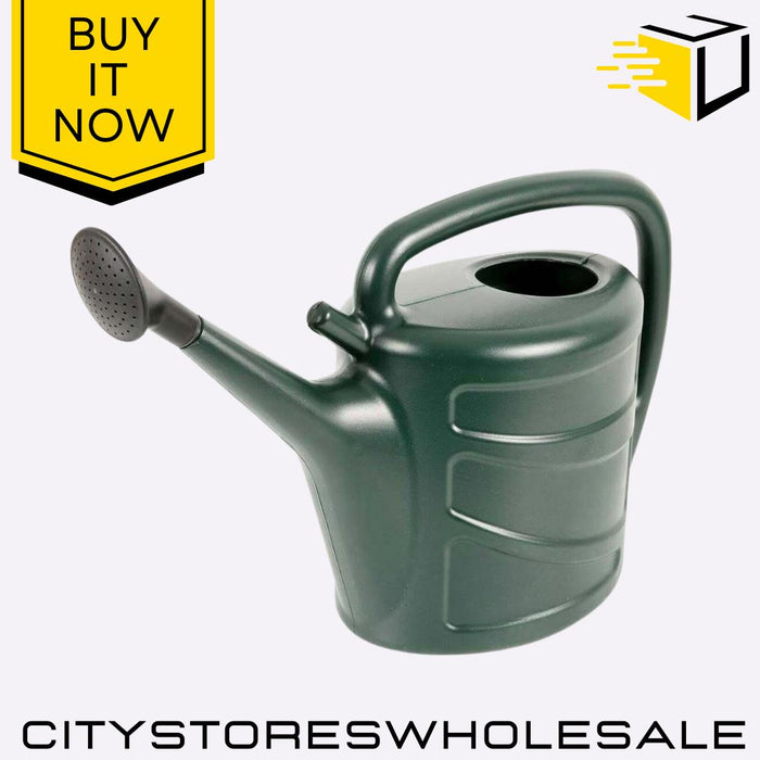 Green Whitefurze Watering Can 7L Durable Plastic Garden Water Dispenser