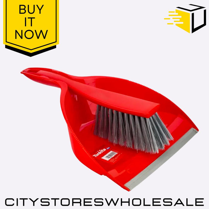 Large Premium Dustpan and Brush Set Soft Bristles Indoor Outdoor Use Tonkita