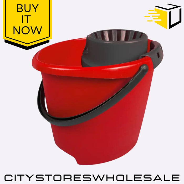 13L Mop Bucket With Wringer Durable Plastic Handle Home Cleaning Tool Tonkita