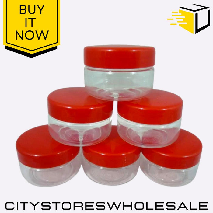 Plastic Sunpet Food Storage Round Jar 50ml 6 Pack Small Clear Container Pots
