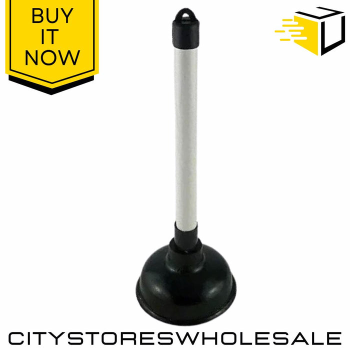 Sink Drain Plunger Rubber Suction Head Plastic Handle Unblocker 13cm Tool