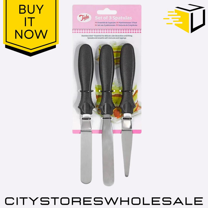 Cake Icing Spatulas Stainless Steel Smoother Set Decorating Tools 3 Pack Tala