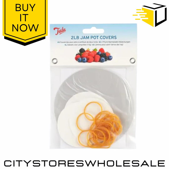 2lb Jam Pot Covers 20 Pack | Wax Discs Cellophane Lids for Jam Making Tala