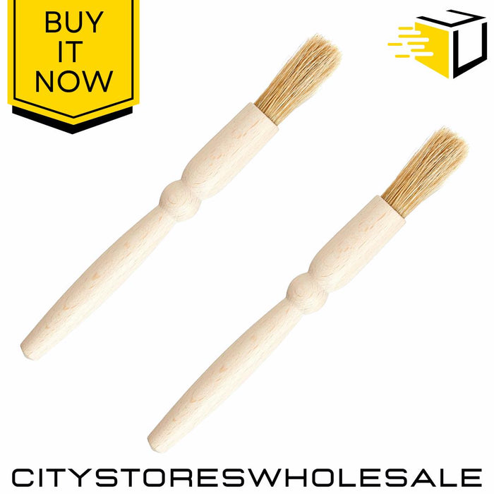 2 Pack Wooden Pastry Brush Set - Pure Wood Baking Brush for Cooking & BBQ Tala