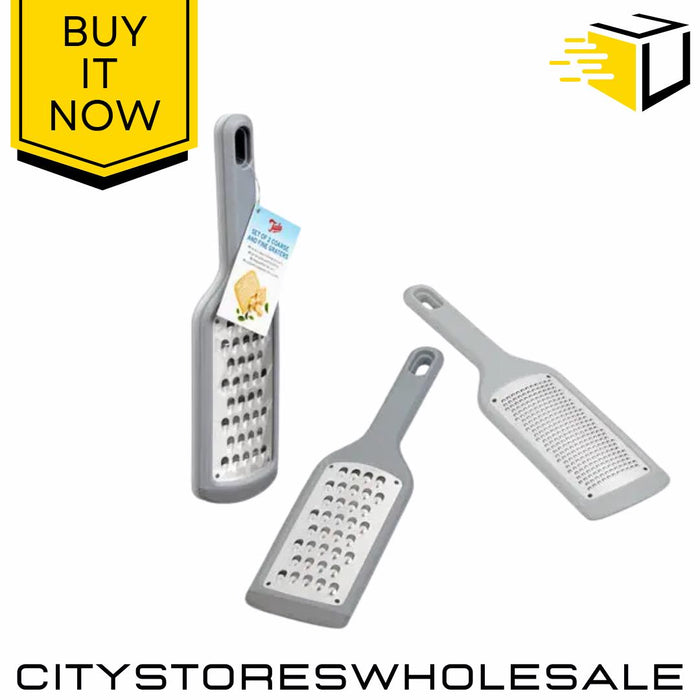 Set of 2 Nesting Graters 28cm Non-Slip Stainless Steel Kitchen Tools Tala