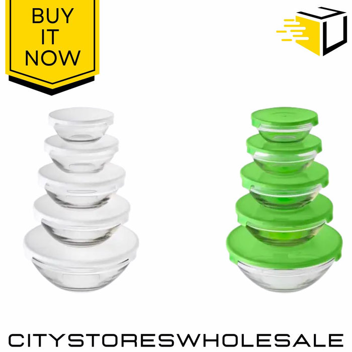 Glass Food Storage Jars Set of 5 Airtight Containers Random Colour Sozali