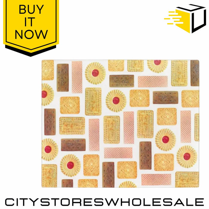 Teatime Glass Worktop Saver Chopping Board Heat Resistant Kitchen Mat Tala