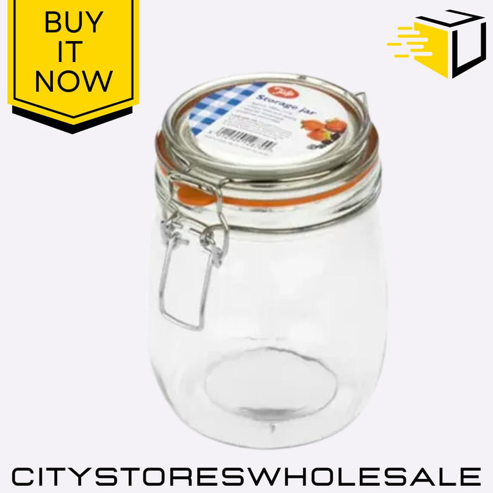 Airtight Glass Storage Jar Clip Top Lever Arm Food Preserving Contain 700ml Tala