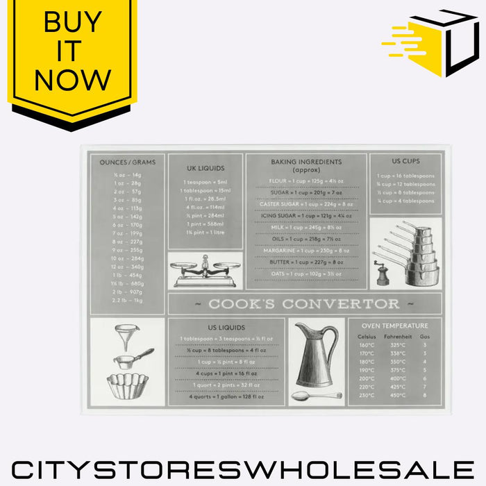 Cooks Convertor Glass Worktop Saver Kitchen Chopping Board Heat Resistant Tala