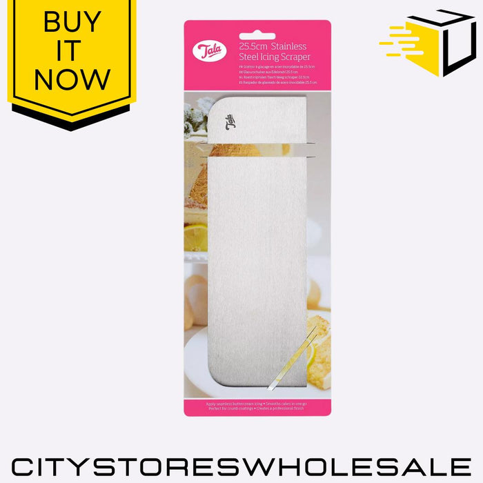 Stainless Steel Icing Scraper 25.5cm Cake Smoother Edge Baking Tool Tala
