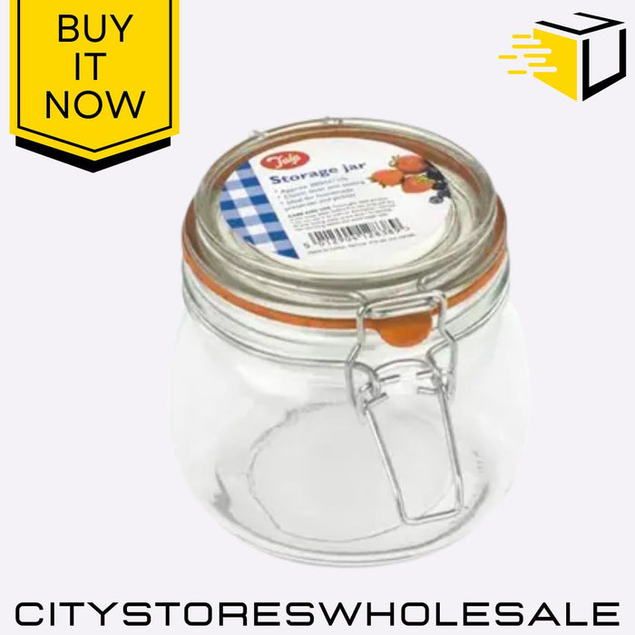 500ml Airtight Glass Storage Jar With Lever Arm Clip Food Container Tala