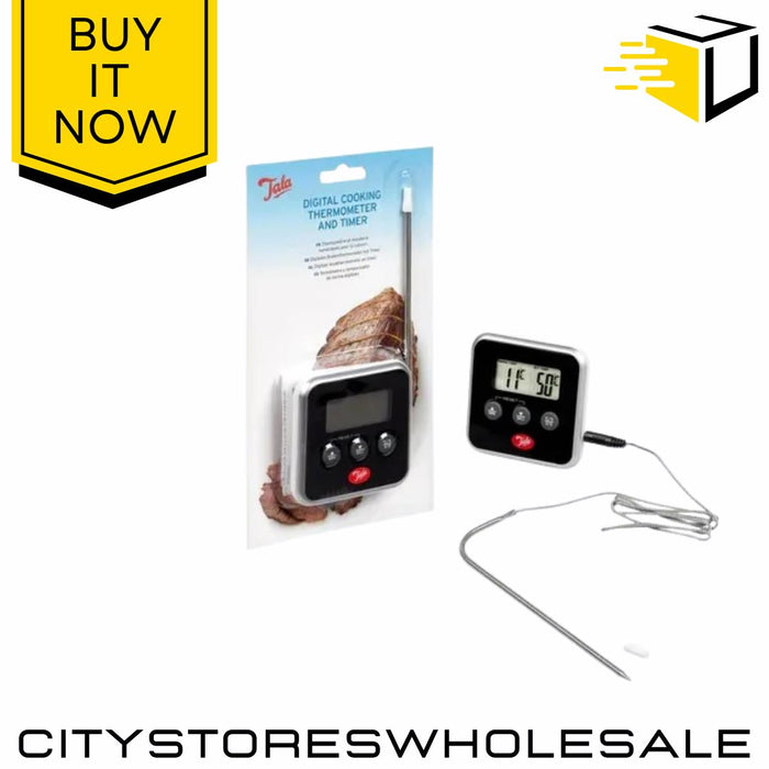Digital Cooking Thermometer Timer Meat Probe BBQ Oven Food Kitchen Tool Tala