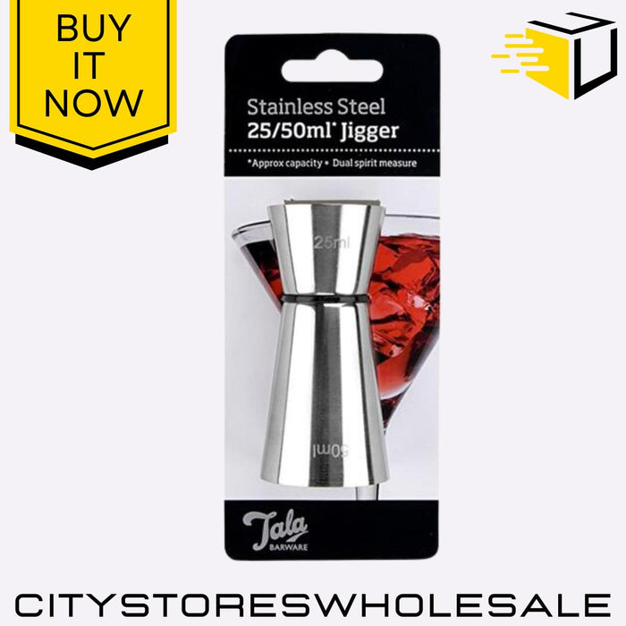 Stainless Steel Jigger Dual Spirit Measure 25ml 50ml Bar Cocktail Tool Tala